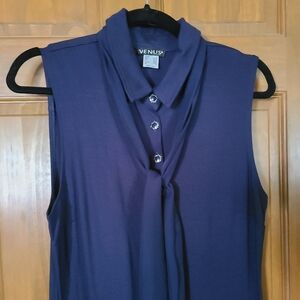 Navy Blue Short Sleeve Jumpsuit